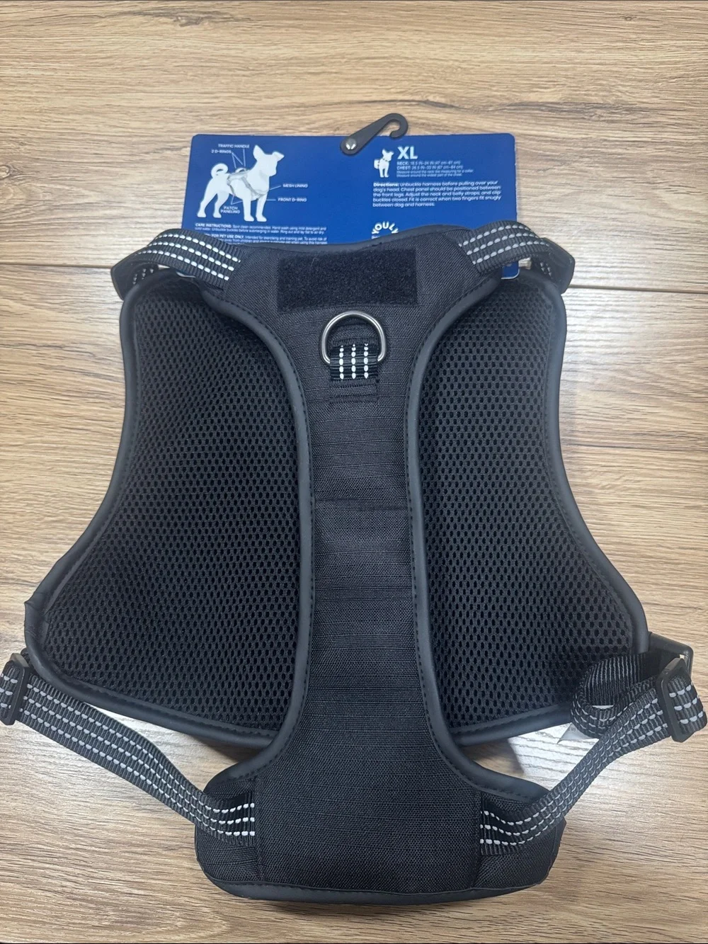 Premium Black Tactical Dog Harness with Reflective Stitching